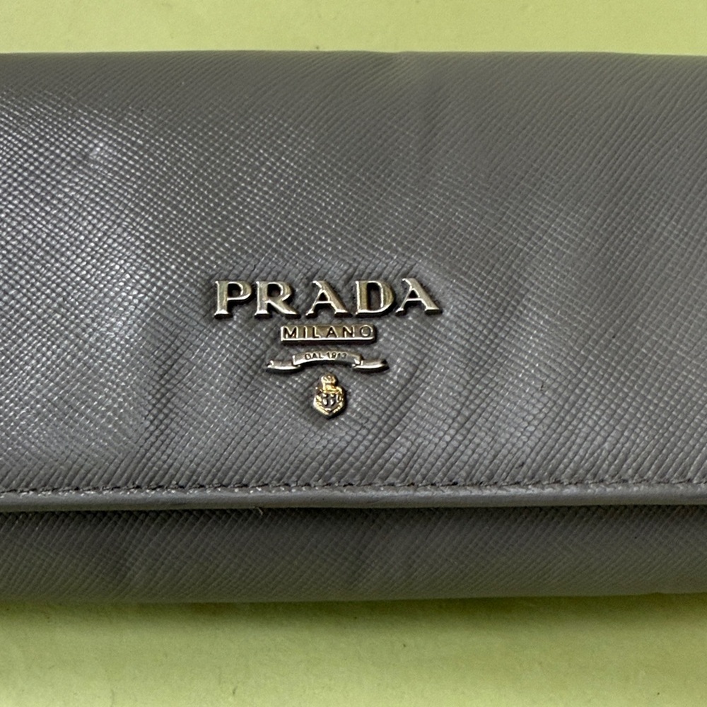 Vintage Prada Gray Leather Wallet - Picture 2 of 13